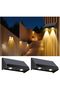 2-Piece Solar Outdoor Courtyard Light, Home Outdoor Fence Washer Light, Ambient Waterproof Garden Solar Wall Light - Warm Light - 3