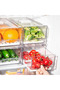 Refrigerator storage box set with sliding drawer for storing fruits and vegetables. - 2