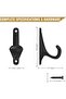 10 wall hooks, heavy-duty metal wall-mounted hooks, easy to install, for entryways, bathrooms, towels, robes, backpacks, and other black hooks - 3
