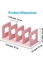 4-Compartment Desktop File & Book Organizer Rack (pink), plastic document sorter. - 2