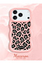 iPhone 17 Pro Compatible Wavy Frame Leopard Print High Quality Silicone Phone Case