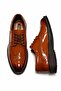 Men's Patent Leather Classic Lace-Up Oxford Shoes – Tan 2208 - 3