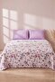 Purple Flora Double Printed Pique & Bedspread 210X230 cm - 2