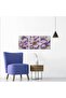 30x40 cm 3 Panel Gallery Wrapped Canvas | Purple Gold Flower Wall Art | Luxury Floral Canvas Decor - 3