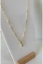 Italian Paperclip Model Stone Detailed Xp Gold Chain Necklace - 4