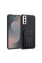 Samsung Galaxy S21 Fe 5g Compatible Case Flexstand Card Holder Silicone Case Black