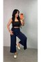 Women's Elastic Waist Lace Detail Aerobin Fabric Skirt Trousers - 2