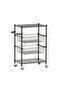 Heavy Duty 4-Tier Rolling Cart, 110 Lbs Capacity Multi-Purpose Kitchen Utility Cart with Lockable Wheels & Handle Bar, Commercial-Grade Wire Storage Cart for Kitchen, Garage, Restaurant - 8