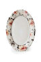 Earthenware Jasper Oval Platter Floral Pattern, 14 Inch, White