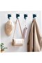 Retro blue rhinoceros-shaped animal decorative coat hook – easy to assemble, for hallway, office, and home storage - 2