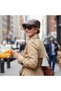 Winter Retro Style Leather Flat Cap for Men and Women - Cabbie Ivy Cap, Peaky Blinders Hat, Perfect for Cold Weather - 5