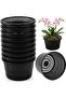 Flower pots, 10-pack plastic mesh pots, breathable pond plant baskets, suitable for hydroponics, aquatic and pond plants.
