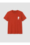 Vizyon New Season Red Crew Neck Ataturk Printed Men's T-Shirt - 4