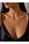 Top Detailed 2-Row Chain Y Necklace - 3