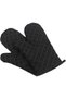 Premium non-slip oven mitts (1 pair), heat resistant up to 240°C, ultra-heat resistant silicone grill mitts, cooking, baking, grilling, black.