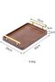 piece - Tea tray - Vintage tea tray - Rectangular bamboo tea tray with handle - Barbecue tray - Small bamboo tea tray with handle 30*19*2 cm - Brown - 6