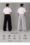 2-Piece Men's Baggy Tracksuit Oversize (Black and Gray) Loose-Leg Tracksuit - 2