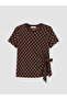 Nevavm Oval Collar Polka Dot Gathered Blouse with a Difference - 5