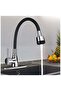 Modern Pull-Down Kitchen Tap, Chrome and Black Finish, Flexible Spout - 2