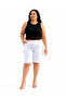 Large Size Elastic High Waist Lace-Up Above Knee Denim Women's Capri