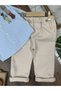 Striped Shirt, Hat, Suspender Belt, Lycra Pants, Four-Piece Baby Boy Set - 2
