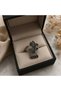 Antique Silver Color Adjustable Women's Ring with Cute Girl Figure – Meaningful Gift with Special Box - 2