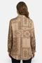 Women Spread Collar Allover Print Long Sleeve Shirt, Brown - 5