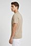 Men Crew Neck Short Sleeve Solid T-Shirt, Beige - 5