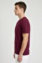 Men Crew Neck Short Sleeve Solid T-Shirt, Maroon - 4