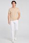 Men Classic Fit Embroidered Logo Short Sleeve Polo Shirt, Beige - 3