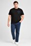 Men Crew Neck Short Sleeve Brand Logo T-Shirt, Black - 2