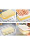 Butter Dish with Lid & Knife - Refrigerator Cheese Storage Box - Yellow - 10x17x7 cm - 7
