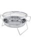 Barbecue Tool Set - Mini Round Stainless Steel Barbecue, Portable Camping Grill 22x22x14cm - 2