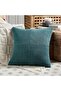 2-piece rustic bohemian decorative cushion covers, soft corduroy patchwork square pillowcases for sofas (50x50cm, tea green) - 6