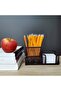 Desk organizer pen holder metal mesh black table organizer note holder - 205 x 103 x 98 mm desk organizer - 3