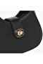 Solid Shoulder Bag with Twist Lock Closure - 5
