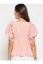 Women Smocked Ruffle Sleeve Peplum Top - 3