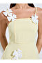 Yellow Strappy Maxi Dress with Floral Applique - 4