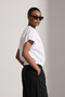 Women's Shirt Short Sleeve Oversize Shirt Crop Tie Shirt Cotton Loose Stand Collar Casual Shirt Blouse White - 5