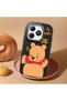 Realme C63 Compatible Case Camera Protector Black Silicone Couple Phone Case with Bear Pattern - 2