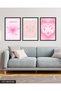 Heart Themed 3 Piece Wooden Framed Painting Act - 4