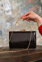 Women's Brown Leather Evening Dress Wedding Invitation Bag