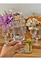 180 Cc Mouthpiece with Optical Crystal, Original Gilded 6-Piece Coffee Water Glass, Soft Drink Glass, Dowry Gift