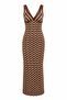 Brown Zigzag Model Beach Dress - 7247