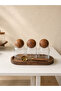 4-Piece Coffee Corner Jar Set Acacia-Lidded Glass Jar Gold Measuring Spoon Stand Sugar Bowl Coffee Container - 2