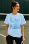 Unisex Oversize Tennis Printed T-Shirt 100% Cotton Tennis Themed Comfortable Fit Short Sleeve T-Shirt