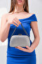 Platinum Honeycomb Snake Chain Strap Shoulder Evening Dress Wedding Evening Bag - 5