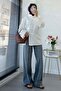 Premium Chinese Buttoned Linen Blouse with Side Slits - White - 7