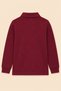 Children's Unisex Burgundy Long Sleeve Polo Collar T-Shirt 100% Cotton Lakos Fabric - 4