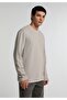 Regular Fit Round Neck Jacquard Men's Brown T-Shirt
